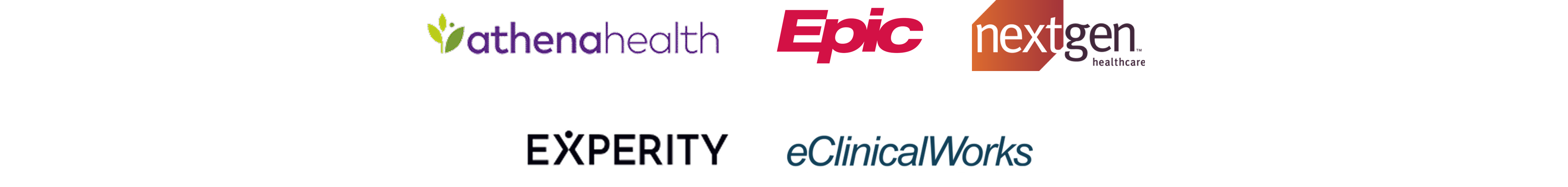 athenahealth, Epic, NextGen Healthcare, Experity, eClinicalWorks